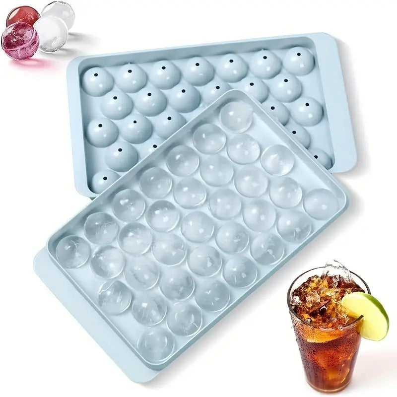 33-Grid Ice Cube Tray with Lid - Quick-Release, Stackable Ice Maker for Kitchen & Beverages