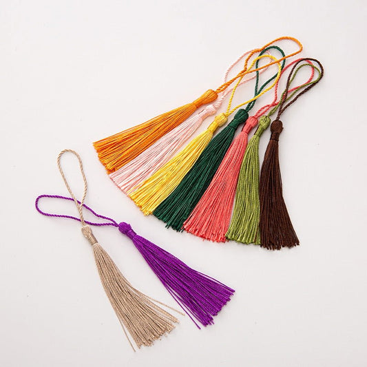 20pcs 80mm Bookmarks Hanging Rope Silk Tassel For Craft DIY Key Chain, Earring Hooks, Pendant, Jewelry Making - Hiccupzz