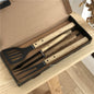 Barbecue Grill Fork, Shovel with Wooden Handle, Stainless Steel Grill Tongs 3pcs / set - Hiccupzz