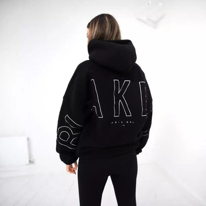 Women's Simple Loose Embroidered Lamb Fleece Coat - Hiccupzz