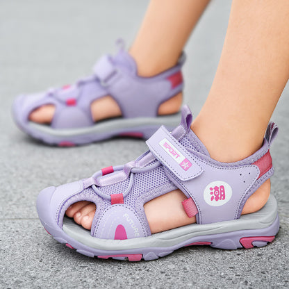 New Anti Slip Children's Baotou Middle And Big Children's Soft Sole Sports Shoes - Hiccupzz