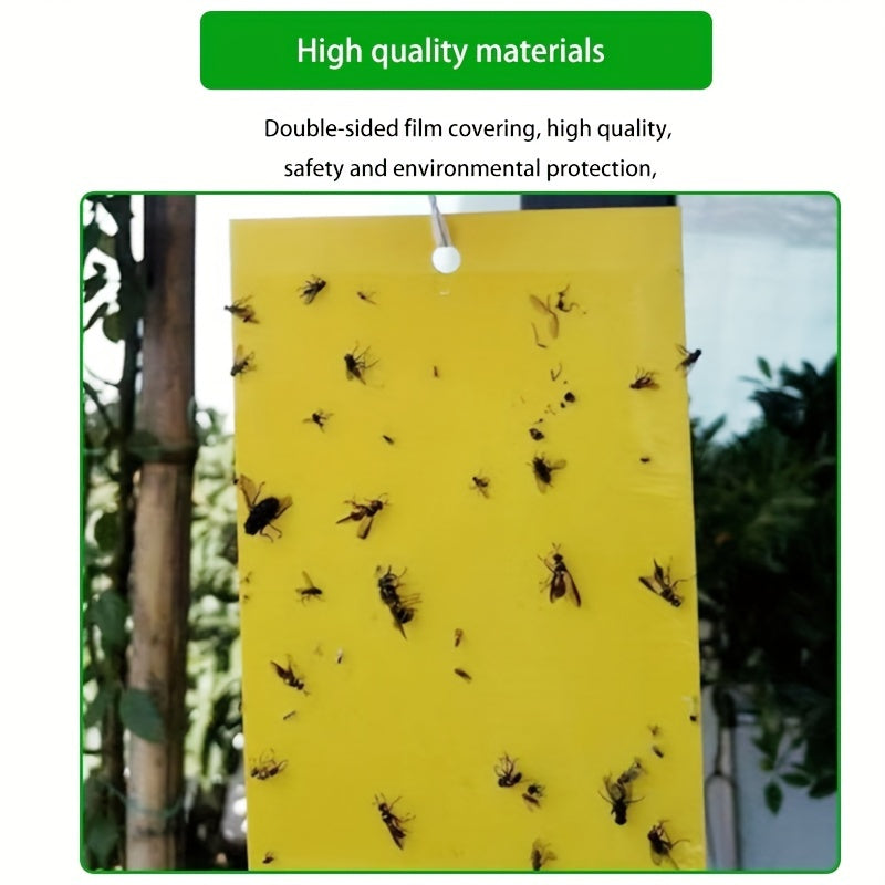 10pcs Yellow Double-Sided Greenhouse Sticky Traps – Catch Flying Insects Indoors & Outdoors