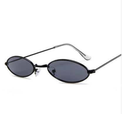 Metal Sunglasses Elliptical Sunglasses Small Frame Ocean Sunglasses Personality Glasses for Men and Women - Hiccupzz
