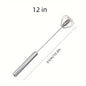 Semi-Automatic Stainless Steel Whisk Set: Manual Hand Push Egg Beater and Non-Electric Rotary Whisk (10/12/14 Inch) for Mixing and Frothing - Hiccupzz