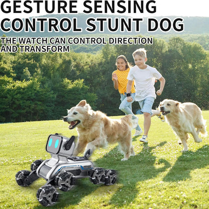 1 Pc Gesture-Controlled Robot Dog RC Car, 8WD All-Terrain Stunt Vehicle, USB Rechargeable Battery Powered, Plastic, for Kids Ages 8-13
