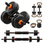 Adjustable 4-in-1 Dumbbell Set (77lbs/55lbs/33lbs) - Converts to Barbell, Kettlebells, Push-Up Stand - Home Gym Fitness Equipment for Men & Women - Hiccupzz