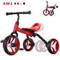 4-in-1 Kids Tricycle for 2-5 Years Old, Folding Toddler Balance Bike with Removable Pedals