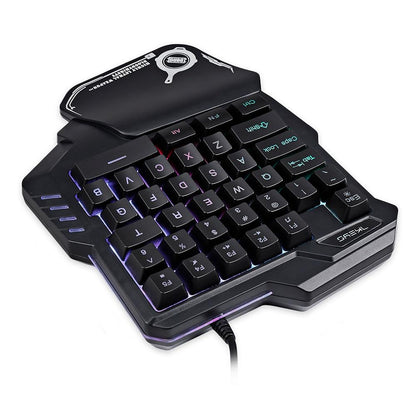 One-Handed Mechanical Gaming Keyboard RGB Backlit Portable Mini Gaming Keypad Game Controller - Hiccupzz