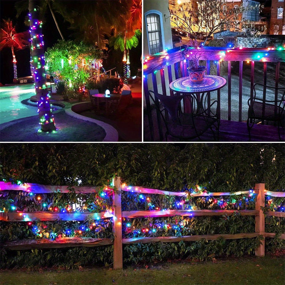 1pc 50/100/200/300 LED Solar Light Outdoor Waterproof - 8 Modes Copper Wire Fairy String Lights for Decorations