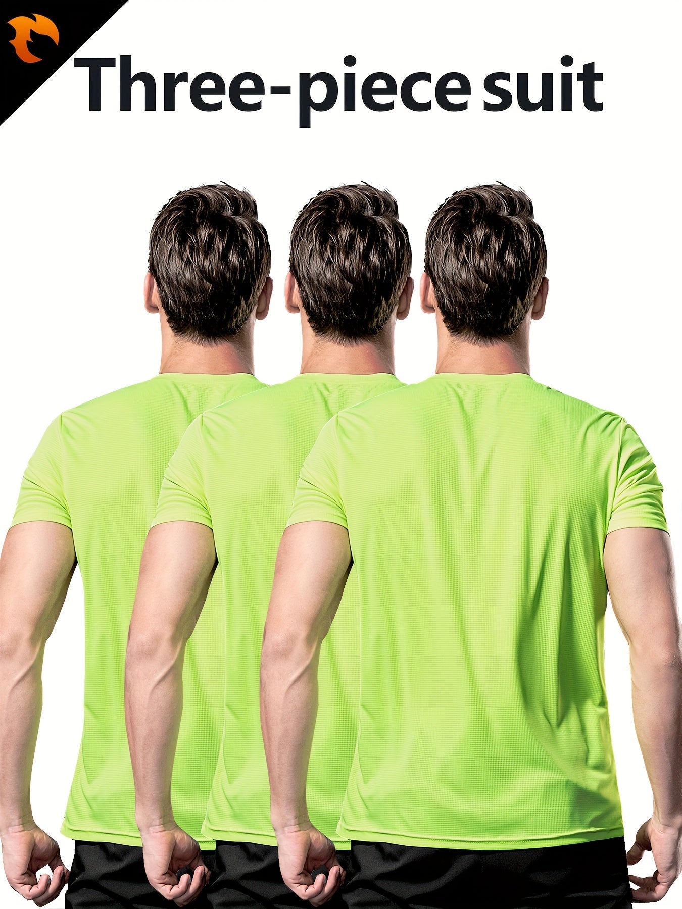 3-Pack Men's Quick-Dry Short Sleeve Shirts - Stretch Crew Neck Undershirts for Fitness Training