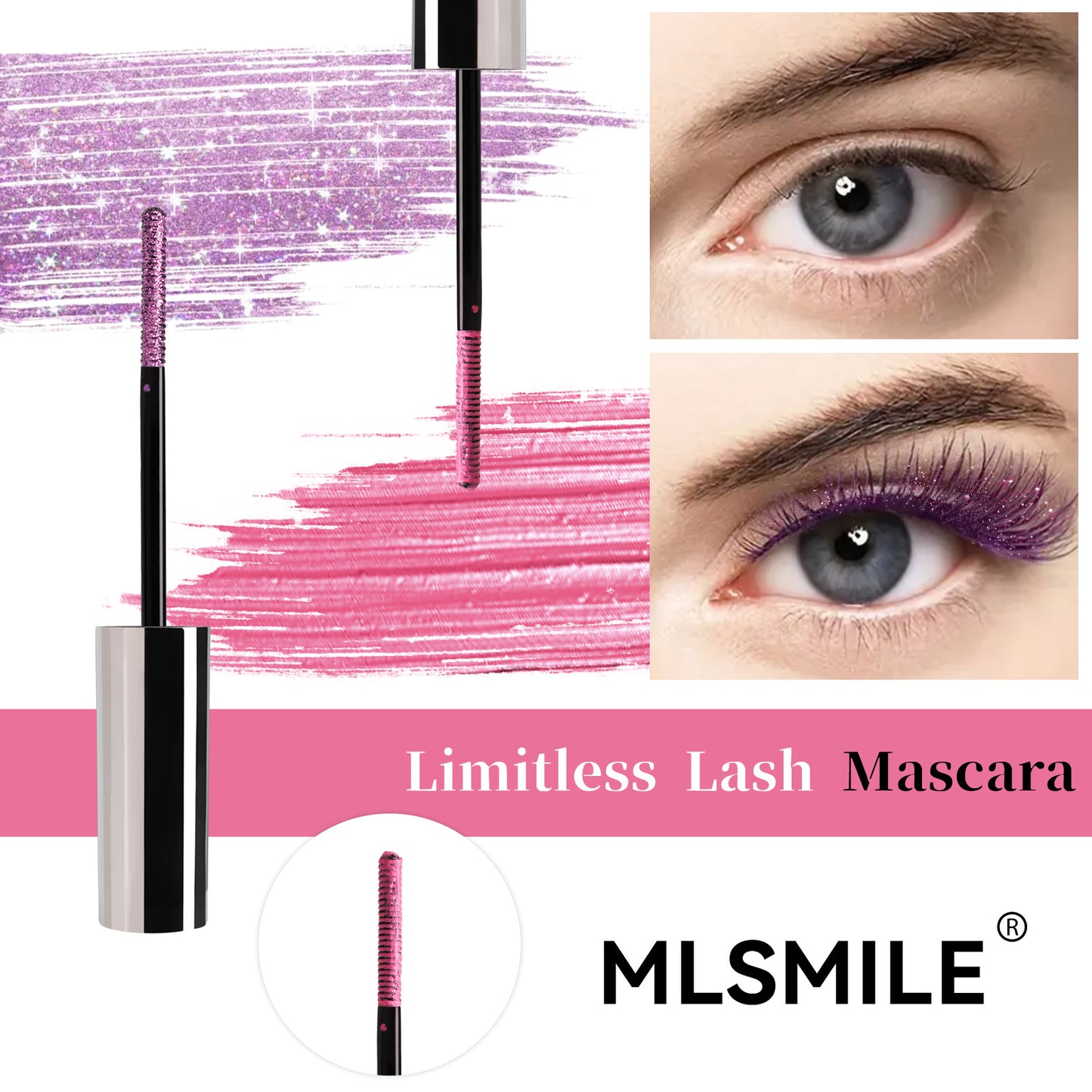 Pearlescent Color Mascara: Thin, Glittering, Waterproof & Smudge-Proof