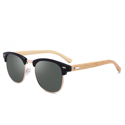 New fashion sunglasses men's classic bamboo legs bamboo glasses sunglasses sunglasses driving mirror - Hiccupzz