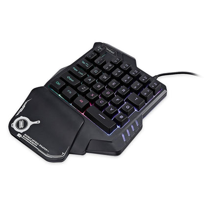 One-Handed Mechanical Gaming Keyboard RGB Backlit Portable Mini Gaming Keypad Game Controller - Hiccupzz