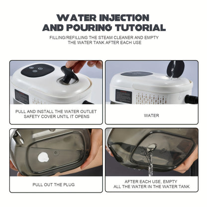 2500W Powerful Handheld Steam Cleaner for Multi-Surface Cleaning: Floors, Cars, Kitchen, Bathroom, and More - Hiccupzz