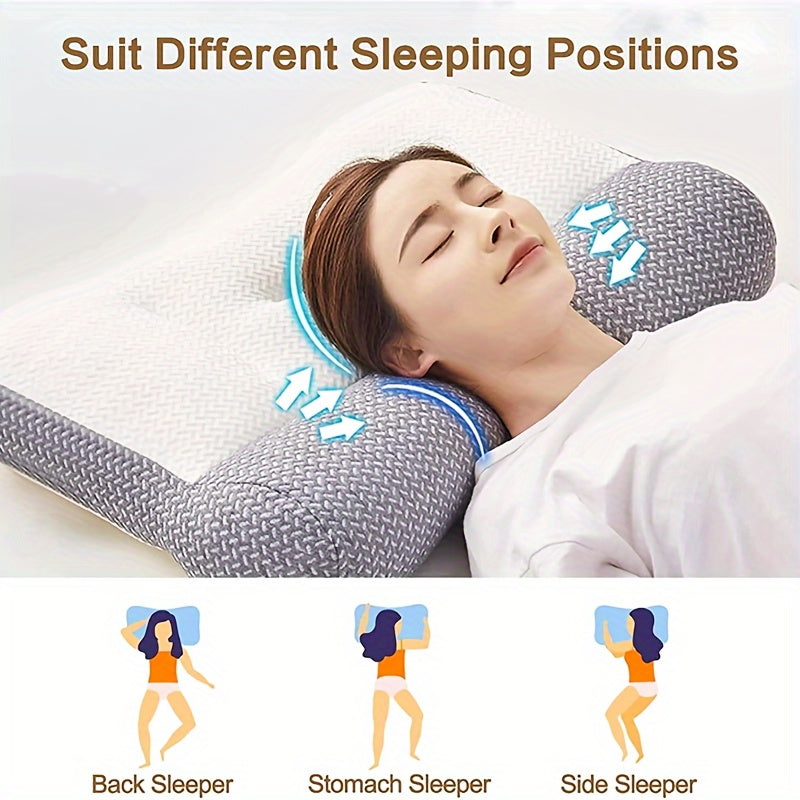 Ergonomic Memory Foam Neck Pillow - Adjustable Orthopedic Support for Side & Stomach Sleepers