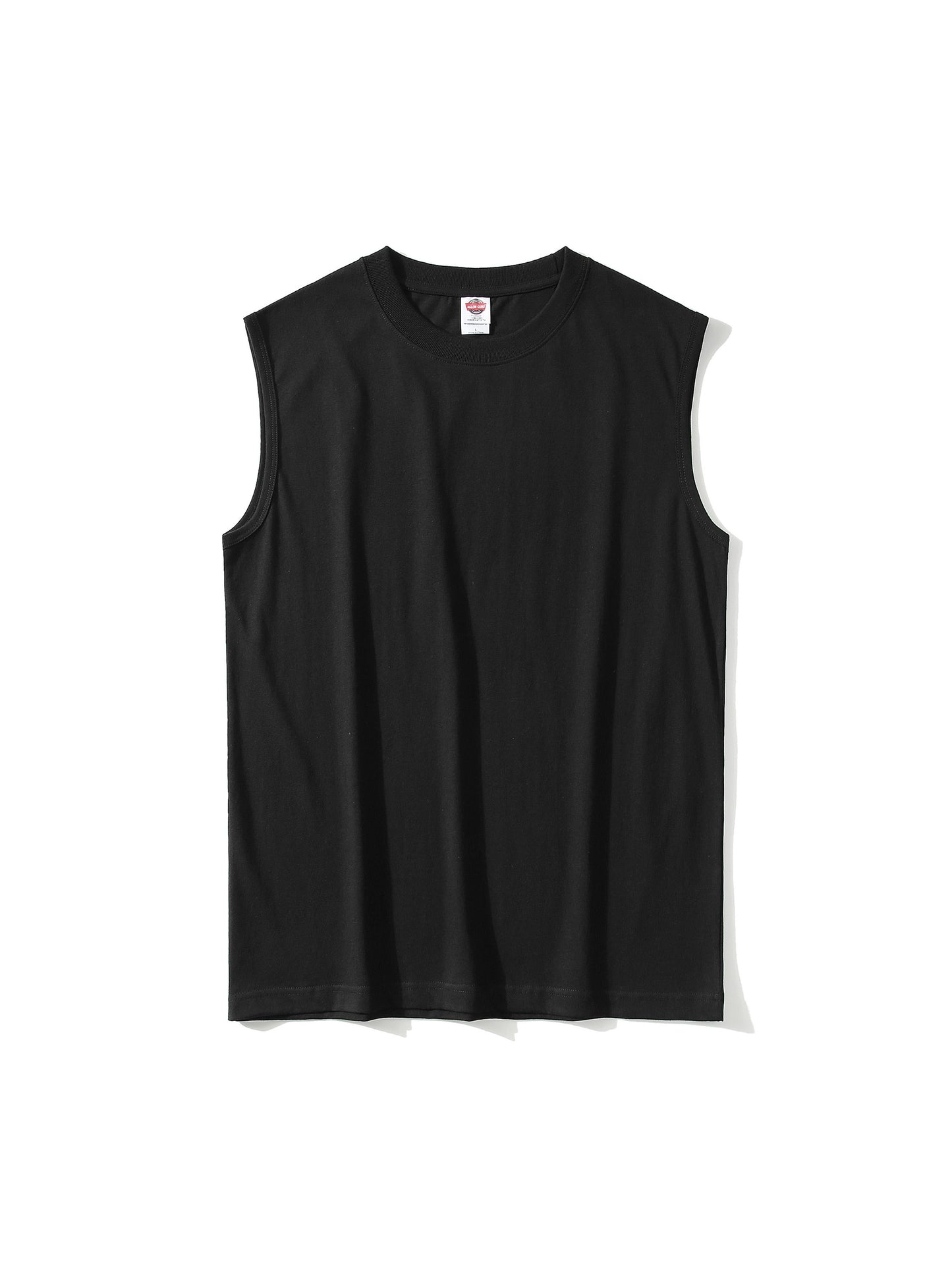 Men's 100% Cotton Solid Tank Top, Active Crew Neck Sleeveless Top, Men's Clothing For Summer Outdoor