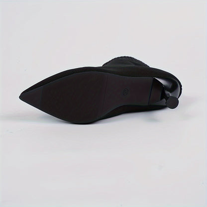 Women's Elegant Pointed Toe Ankle Boots - All-Season Slip-On Dress Boots with Stiletto Heel - Hiccupzz