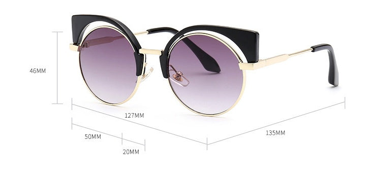 Fashion vintage metal frame sunglasses