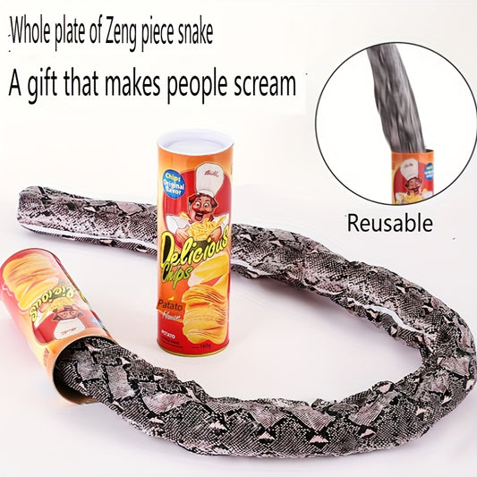 Prank Potato Chip Can with Spring Snake - Novelty Joke Toy for Ages 14+, Gag Gift for Birthdays & Valentine's Day