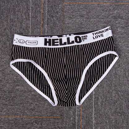 Striped Cotton Triangle Men's Briefs Low Waist Breathable Men's Underwear Briefs - Hiccupzz
