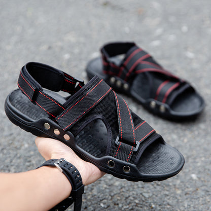 Casual Roman Sandals Men Strap Velcro Shoes - Hiccupzz
