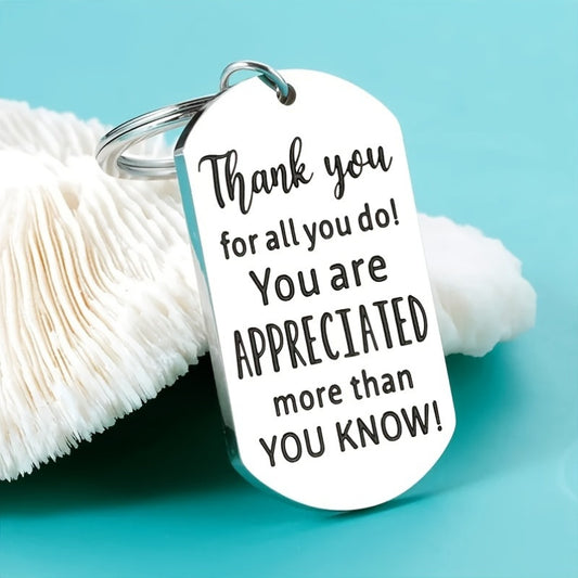 Personalized Stainless Steel Appreciation Keychains – Engraved Thank You Gifts for Professionals