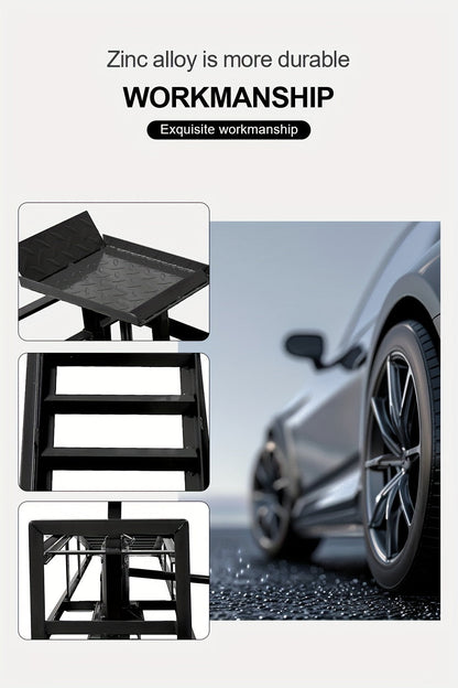 2 Pcs Heavy Duty Hydraulic Truck Ramp, 5T/11,000Lbs Capacity, Steel Auto Wheel Platform for Vehicle Maintenance, Garage, Black - Hiccupzz