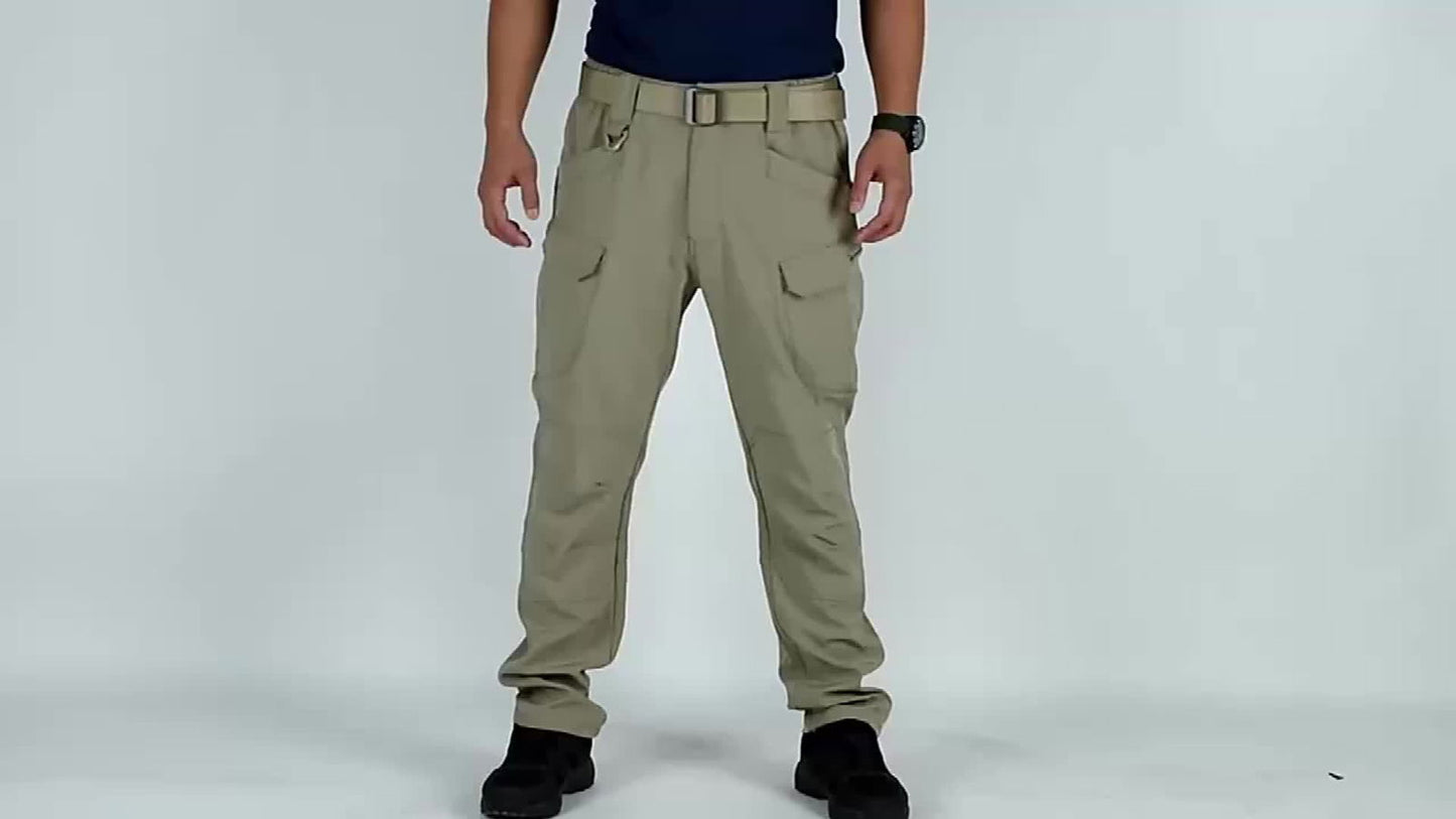 2 Pcs Men's Fleece-Lined Thermal Cargo Pants - Waterproof, Windproof, Multi-Pocket Tactical Pants for Winter Outdoor Activities - Hiccupzz