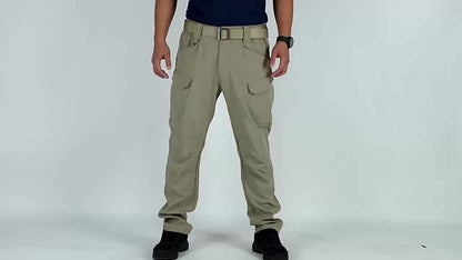 2 Pcs Men's Fleece-Lined Thermal Cargo Pants - Waterproof, Windproof, Multi-Pocket Tactical Pants for Winter Outdoor Activities - Hiccupzz
