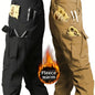 2 Pcs Men's Fleece-Lined Thermal Cargo Pants - Waterproof, Windproof, Multi-Pocket Tactical Pants for Winter Outdoor Activities - Hiccupzz