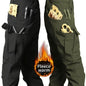 2 Pcs Men's Fleece-Lined Thermal Cargo Pants - Waterproof, Windproof, Multi-Pocket Tactical Pants for Winter Outdoor Activities - Hiccupzz