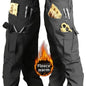 2 Pcs Men's Fleece-Lined Thermal Cargo Pants - Waterproof, Windproof, Multi-Pocket Tactical Pants for Winter Outdoor Activities - Hiccupzz