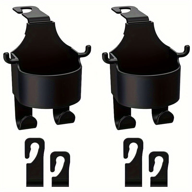 2 Pcs Multifunctional Car Seat Back Hooks, 2 In 1 Car Hook With Cup Holder, Car Interior Accessories - Hiccupzz