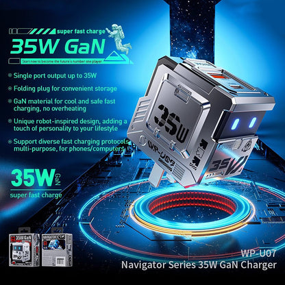 Multi-port 35W Folding Gallium Nitride Notebook Charging Plug