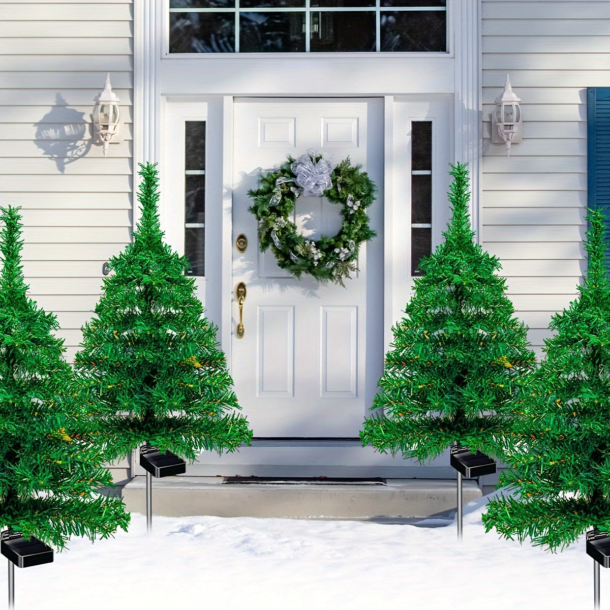 Solar-Powered Christmas Tree Garden Stake Lights