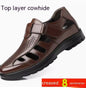 Summer Hollow Sandals Leather Shoes Old Layer Cowhide - Hiccupzz