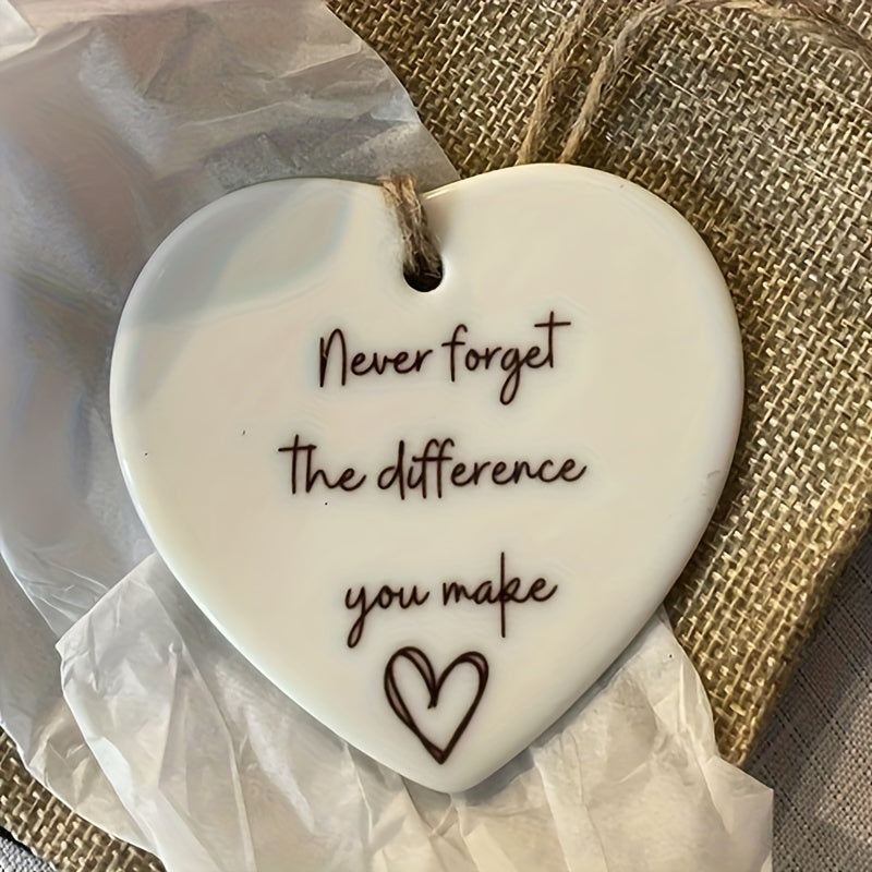 1pc Thank You Gift – "Never Forget the Difference You Make" Heart Gift for Friends