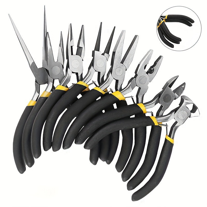 8 Pcs Mini Jewelry Pliers Set - Stainless Steel, Rustproof & Durable with Comfort Grip Handles for DIY Crafts, Beading & Repair