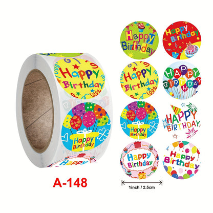 500 Pcs Cartoon Birthday Blessing Stickers – 8 Self-Adhesive Designs, Perfect for Handmade Decorative Seals, Teacher Rewards, and Holiday Decorations - Hiccupzz