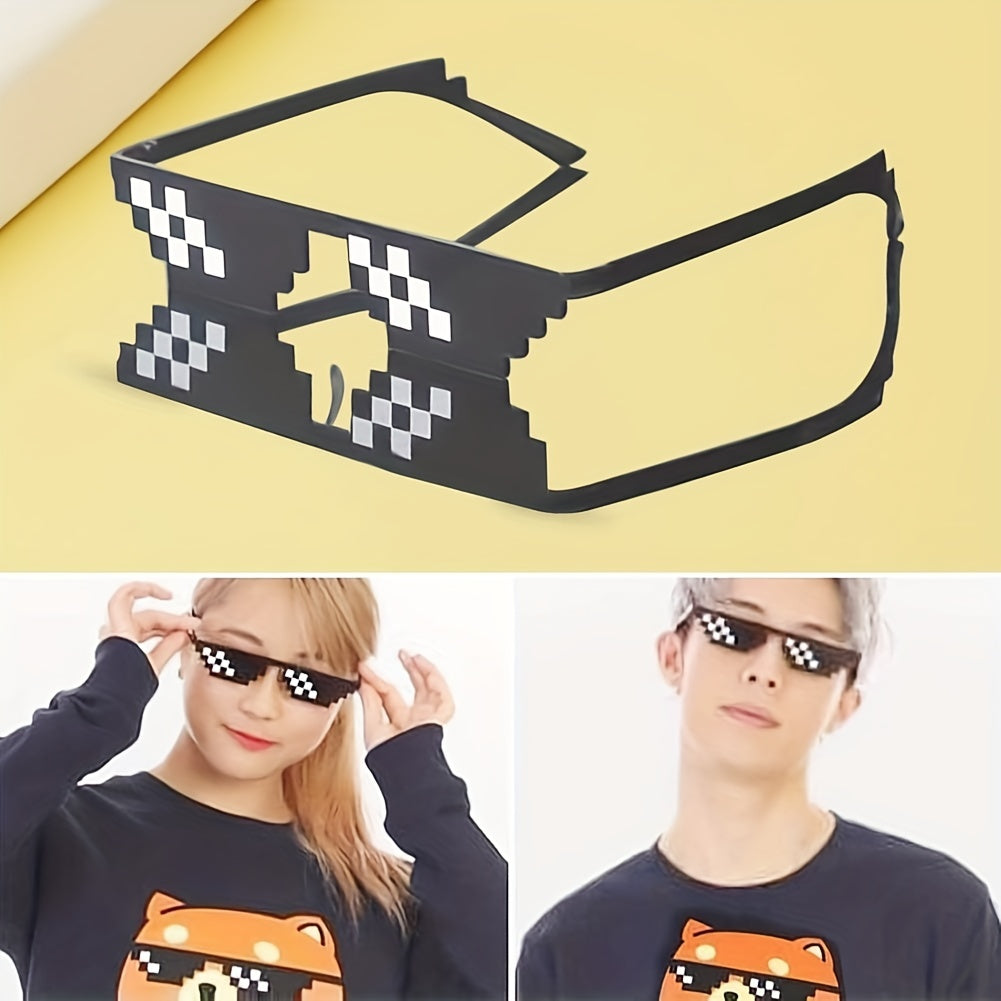 Thug Life Pixel Glasses - 10pcs Party Glasses for Adults & Teens, Fun Bachelor Party Decor