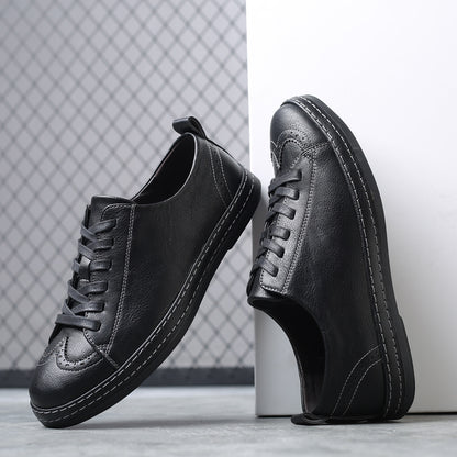 Men's Trendy Stitching Casual Lace Up Leather Shoes - Hiccupzz