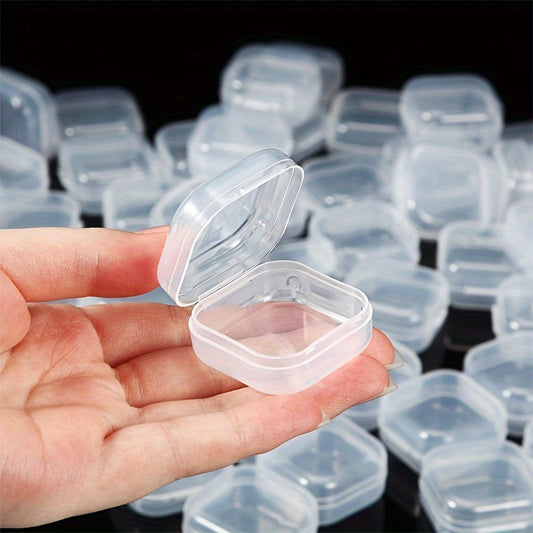 1/5/10pcs Plastic Transparent Mini Box With Lid, Square Container, For Storage Earbuds Jewelry Earrings Parts Box