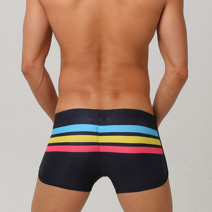 Men's New Sports Open Colorful Stripes Flat Sports Shorts - Hiccupzz