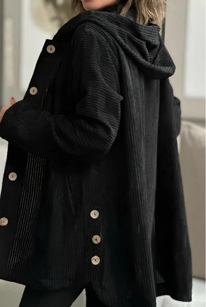 Women's Hooded Loose Corduroy Casual Jacket - Hiccupzz