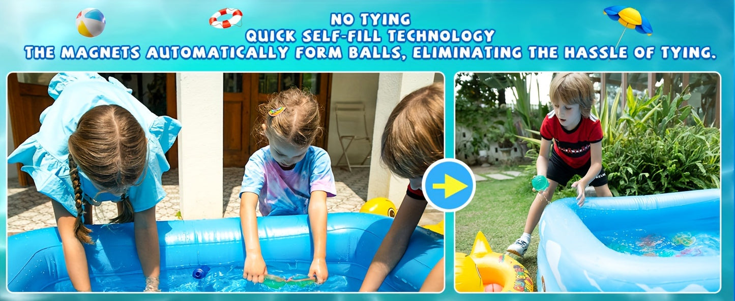 12 Pcs Reusable Water Balloons for Kids - Quick Fill Magnetic Splash Bombs with Mesh Bag