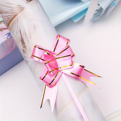 Small Hand Pull Flower Ribbon Bows (10/50pcs): Perfect for Gift Wrapping, Holiday Decor, and Wedding Decorations - Hiccupzz