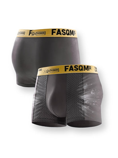 3-Pack Men's Ice Silk Breathable Mesh Boxer Briefs - Soft & Stretchy Comfy Underwear - Hiccupzz