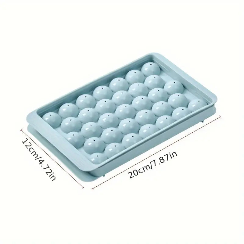 33-Grid Ice Cube Tray with Lid - Quick-Release, Stackable Ice Maker for Kitchen & Beverages