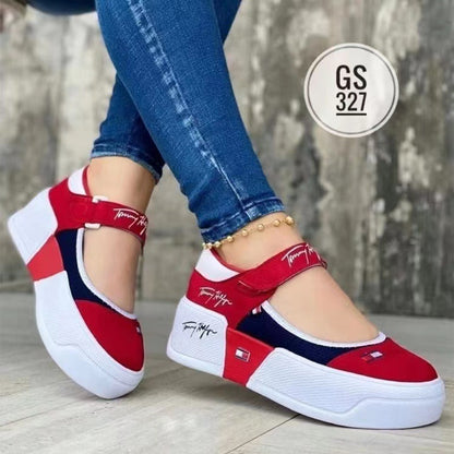 Breathable Round Toe Thick Bottom Velcro Sneakers - Hiccupzz