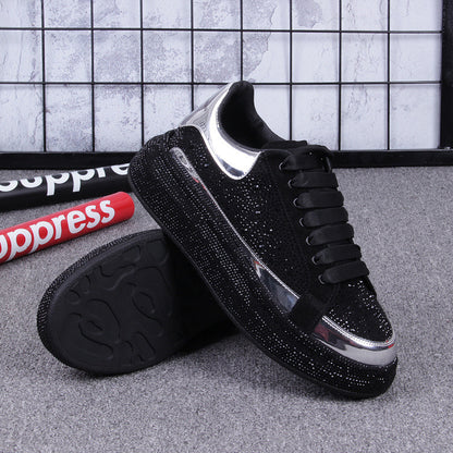 Elevated Casual Glossy Thick Soled Hot Diamond Men's Shoes - Hiccupzz